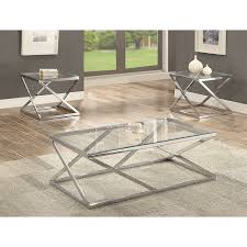 Chrome And Glass 3 Piece Coffee Table Set 3 Piece Coffee Table Set Coffee Table Setting Coffee Table