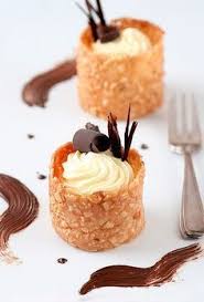 Nougatine Tuile Cups Filled With A Vanilla And Star Anise Mousse This Looks And Sounds Like A Dessert From A Fa Fancy Desserts Gourmet Desserts Mini Desserts