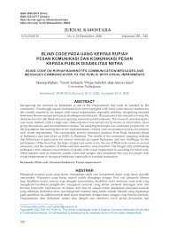 Aplikasi google bantu tunanetra melihat lewat suara. Pdf Blind Code Pada Uang Kertas Rupiah Pesan Komunikasi Dan Komunikasi Pesan Kepada Publik Disabilitas Netra