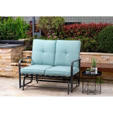 Outdoor Loveseat Gliders With Cushion In 2020 Outdoor Loveseat Patio Loveseat Patio Rocking Chairs
