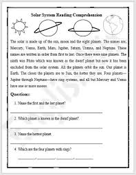 Both versions of this worksheet available: Solar System Reading Comprehension Worksheet Englishbix