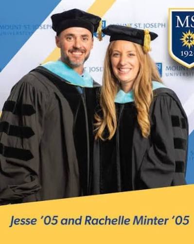 The Baltimore Ravens named 2005 Mount St. Joseph University graduate Jesse  Minter as its head coach. Minter and his wife, Rachelle, were the MSJ  commencement speakers this past May.