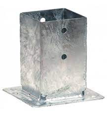 Poteaux bois pour panneau extra et noisetier tressé. Pied De Poteau Bois Carre 9x9 Cm Sur Platine Ppjbt090 Kulturbois