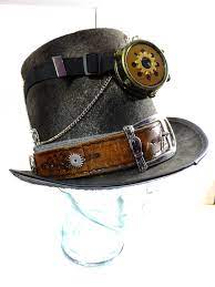 Steampunk Cowboy Bounty Hunter Top Hat With Monocle Etsy Steampunk Hat Steampunk Cowboy Steam Punk Jewelry