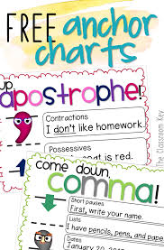 free charts that teach apostrophes and commas the