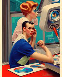 Norman Rockwell Retrofuturism Portrait · Creative Fabrica