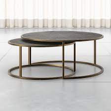 Rustic coffee table with a modern twist. Keya Antique Brass Nesting Coffee Tables Reviews Crate And Barrel In 2020 Nesting Coffee Tables Coffee Table Coffee Table Crate And Barrel
