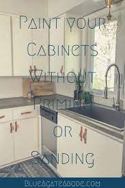 Kitchen Update Paint Your Cabinets Without Sanding Or Priming Part 2 Blue Agate Abode Painting Cabinets Kitchen Cabinets Before And After Diy Kitchen Remodel
