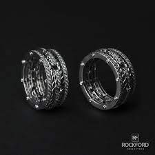 Ropes Mens Gold Wedding Band With 1 45ct Diamonds Mens Rings Fashion Rings For Men Gold Wedding Band