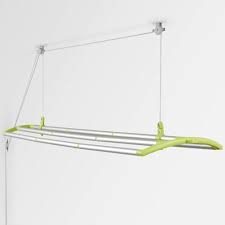 This nifty drying rack is designed to hang on doors, railing and even some radiators, making it the ideal choice for small apartments where floor space comes at a premium. Ceiling Mounted Drying Rack Ippinka