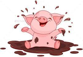 Piggy In A Puddle Cute Piggies Pig Cartoon Pig Illustration