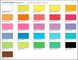 46 Bright Astrobright Paper Colors Chart