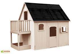 cabane maison enfant en bois brut avec etage mezzanine duplex maisonnette en bois maison enfant maison