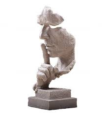 amazonsmile creative abstract decor the thinker statue face hand statues and sculptures office desk decor keep silence figurin statues statue style nordique