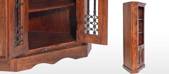 Wrought iron door pulls, iron cabinet pulls, wrought iron drawer pulls and other wrought iron cabinet hardware add distinctive appeal to any cabinet, regardless of material. Jali Sheesham Corner Display Cabinet Quercus Living