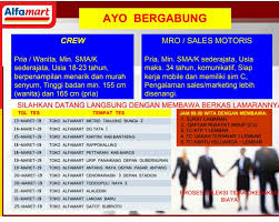 Saat ini lowongan kerja alfamart sedang dibuka untuk kandidat pelamar terbaik lulusan sma/d3/s1 yang berminat bekerja dan ingin mengembangkan karir di pt sumber alfaria trijaya tbk. Lowongan Kerja Lowongan Kerja Sma Smk Alfamart Makassar Tahun 2019