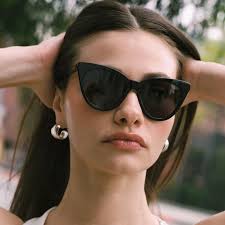 Shop the Lu Goldie Isabella Sunglasses Black/Grey