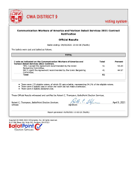 Verizon Contract Ratified - Cwa 9003Cwa 9003