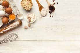 Baking Background With Eggs And Flour On White Rustic Wood Food Background Wallpapers Baking Food Poster Design