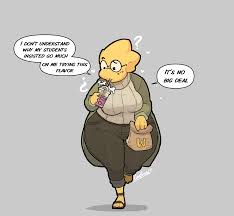 Alphys tries the Grimace Shake (art by Cumbread0) : rUndertale
