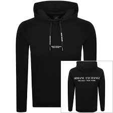 Get the best savings with free shipping or curbside pickup! Armani Exchange Logo French Terry Hoodie With Back Print In Black Modesens