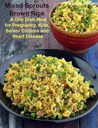 Mixed Sprouts Brown Rice Healthy Sprouts Pulao Healthy Indian Mixed Sprouts Pulao Recipe Breakfast Recipes Indian Healthy Rice Recipes Healthy