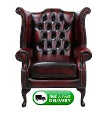Shop with afterpay on eligible items. Chesterfield Queen Anne Wingback Armchair Chair Antique Oxblood Red Leather Ebay
