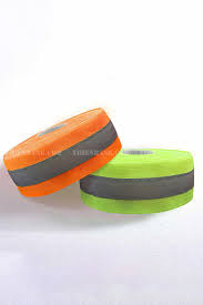 Dây phản quang 5cm x 100m vải sọc xám 1 vạch