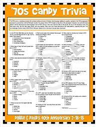 If you paid attention in history class, you might have a shot at a few of these answers. 1970s Candy Trivia Printable Game 1970s Candy 1970s Trivia Etsy Candy Themed Party 1970s Candy Trivia