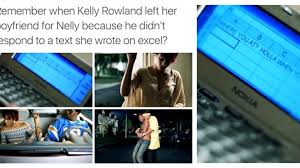 No matter what i do, all i i. Nelly Tries To Explain Why Kelly Rowland Used Excel To Message Him In Their Video Joe Co Uk