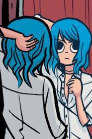 Her hair is dyed blue, as clearly seen by the cover art of that book. Scottpilgrimicons Tumblr Blog Tumgir