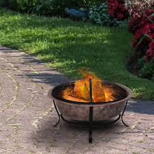 The beautiful finish starts with a proprietary coating process. Outsunny 35 Inch Portable Wood Burning Round Steel Outdoor Fire Pit With Copper Basin And Black Frame Wholesale Furniture Brokers Canada