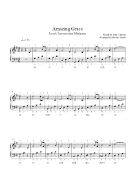 Free early intermediate hymn piano sheet music. Amazing Grace By Traditional Piano Sheet Music Intermediate Level