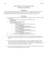 Find rubrics and contents that you are interested in and express. 1240 Dittmer 1 Salem Witch Trials Reaction Paper Guidelines And