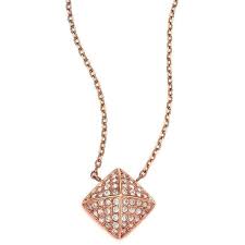 Michael Kors Brilliance Pave Pyramid Pendant Necklace Rose Goldtone Pendant Necklace Pave Jewelry Pave Pendant