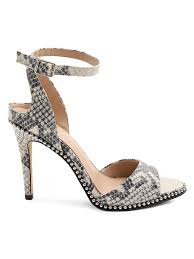 Bcbgeneration Jaxina Snakeskin Embossed Leather Sandals Lyst