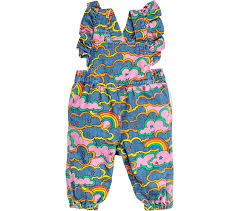 Ongeveer 1% hiervan zijn ander speelgoed en hobby's, 1% zijn plasticfolie. Stella Mccartney Kids Wolken Regenboog Denim Baby Tuinbroekje