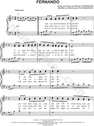 Abba Fernando Sheet Music Easy Piano In F Major Download Print Sku Mn0070890 Learn the song with the online tablature player. gbp