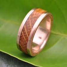 Bourbon Barrel Wedding Ring Whiskey Barrel Ring Rose Gold Etsy Wood Wedding Ring Wedding Rings Rose Gold Wooden Wedding Ring