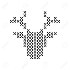 The dala horse or dalecarlian horse is a popular swedish handicraft and souvenir. Cross Stitch Knitting Christmas Pattern In In Reindeer Head Shape Royalty Free Cliparts Vectors And Stock Illustration Image 89818571