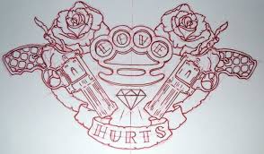 Love Hurts Tattoo Cool Af Brass Knuckle Tattoo Tattoo Drawings Knuckle Tattoos