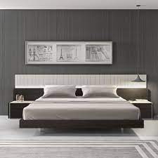 Porto Premium Bedroom Set In Wenge With Light Grey Modern Platform Bed Platform Bedroom Sets Contemporary Bed