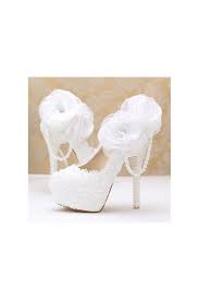 Chaussures blanches à talons hauts, ou ballerines. Chaussures Mariage Blanche Fleurs Ref Ch076 Chaussures Pour Femme