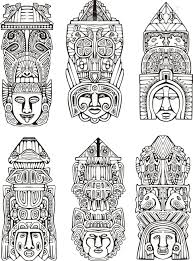 Mayan Totem Pole Poisk V Google Aztec Art Mayan Symbols Aztec Drawing