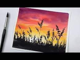 Easy & simple sunset watercolor painting for beginners, using easy and simple watercolor painting techniques. Pin On Art Drawings