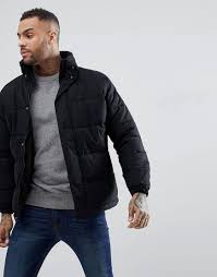 Schott Nebraska Heavy Puffer Jacket Concealed Hood In Black Black Jackets Men Fashion Puffer Jacket Outfit Mens Jackets