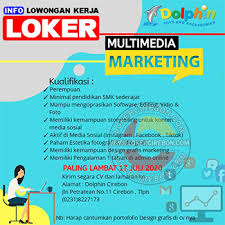 Lokercirebon.com website loker pertama di wilayah 3 cirebon dari th 2007 📣 utk iklan loker dan promosi usaha hubungi 📱wa : Lowongan Kerja Multimedia Marketing Toko Dolphin Cirebon