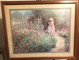 Homco Home Interiors Picture Thru Gods Grace 30 X 24 5 Girl In Garden W Mom Homcohomeinteriors Interior Pictures House Interior Vintage House