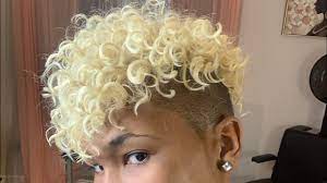 Quick Weave Curly Blonde Top With Shaved Sides Youtube Quick Weave Curly Shaved Side Hairstyles Side Curly Hairstyles
