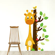 giraffe growth chart wall decal sticker set sirface graphics